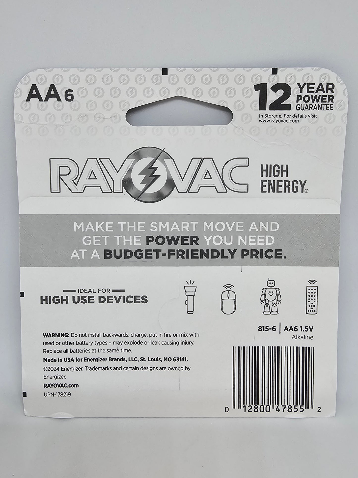 High energy AA batteries