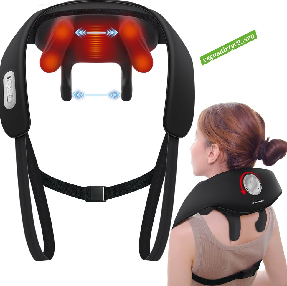 Neck Massager with 5 Heat Zone, Wireless 6D Shiatsu Shoulder