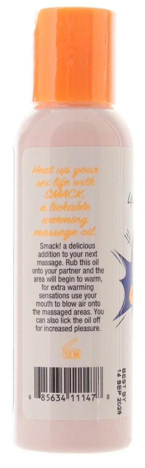 Smack Warming Massage Oil 2oz/59ml in Peach