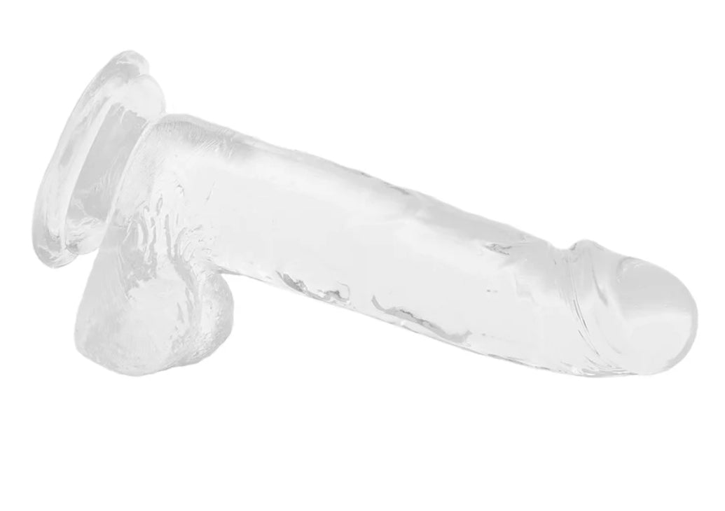 Clear 7 inch dildo.