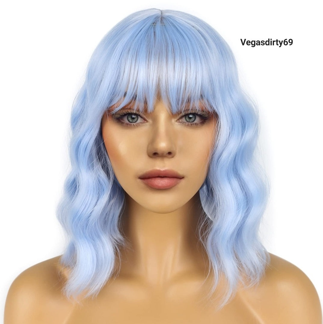Stripper Wig Light Blue express delivery.
