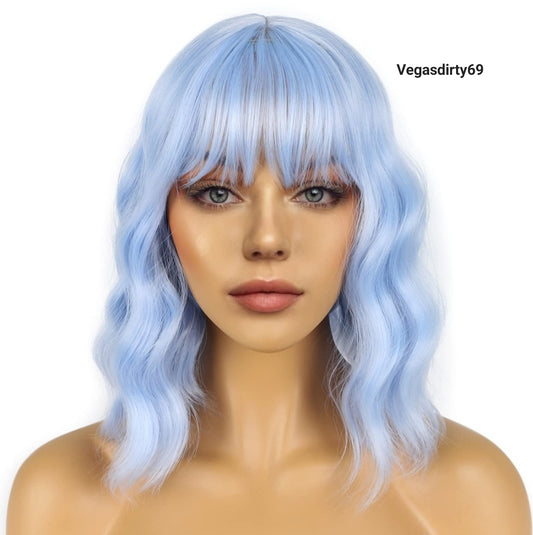 Stripper Wig Light Blue express delivery.