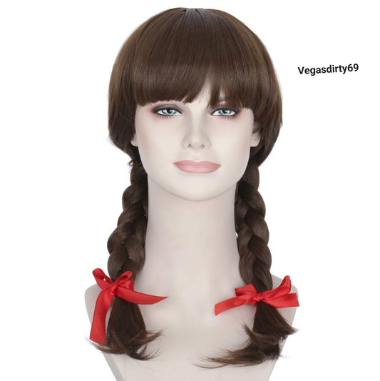 Miss U Hair Long Brown Braided Wig Girl's Braided Hair express delivery.