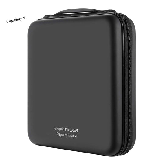 alavisxf xx CD Case, 192 Capacity EVA Protective Blu-ray DVD Case Portable Zipper CD Case Holder Disc Storage Organizer Wallet Bag for Car Home Travel (192 Capacity, Black192)