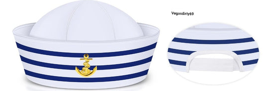 Sail Hats Blue with White Captain Sailor Hat for Men Women.