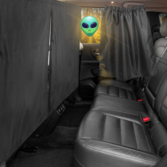 Car curtains.